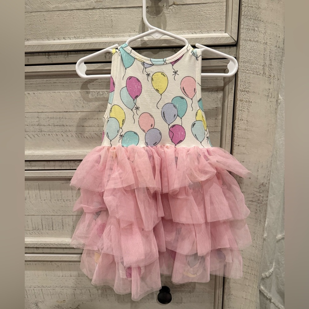 Angel dear balloon birthday dress with tulle 18-24mo